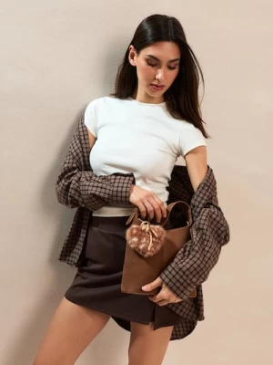 Obrázek produktu Sinsay - Jednobarevný skort s příměsí viskózy - hnědá