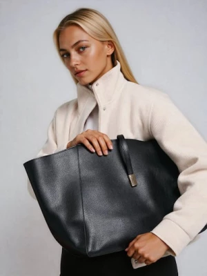 Obrázek produktu Sinsay - Kabelka shopper z imitace kůže - černá