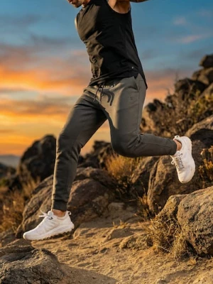 Obrázek produktu Sinsay - Kalhoty tapered fit SNSY PERFORMANCE - tmavě zelená