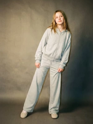 Obrázek produktu Sinsay - Kalhoty wide leg s ozdobnými kamínky - šedá