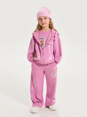 Obrázek produktu Sinsay - Kalhoty wide leg s příměsí viskózy Barbie Active - růžová