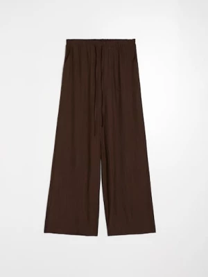 Obrázek produktu Sinsay - Kalhoty wide leg s viskózou - hnědá