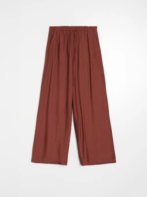 Obrázek produktu Sinsay - Kalhoty wide leg s viskózou - jantarová