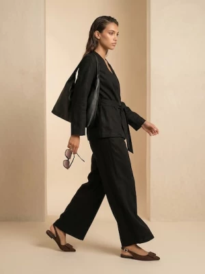 Obrázek produktu Sinsay - Kimono sako s viskózou a příměsí lnu - černá