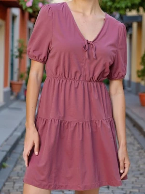 Obrázek produktu Sinsay - Klasické mini šaty babydoll s viskózou - růžová