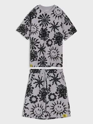 Obrázek produktu Sinsay - Komplet loose fit: koszulka i szorty SmileyWorld® - szary