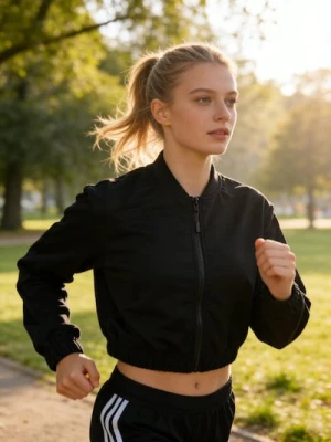 Obrázek produktu Sinsay - Krátká sportovní mikina na zip - černá