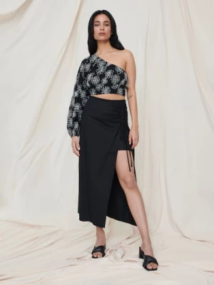 Obrázek produktu Sinsay - Květinový crop top - černá