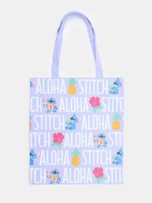 Obrázek produktu Sinsay - Látková shopper taška s potiskem Stitch - modrá