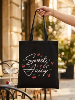 Obrázek produktu Sinsay - Látková taška s nápisem - černá