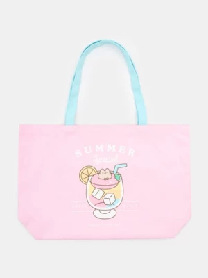 Obrázek produktu Sinsay - Látková tote taška s potiskem Pusheen The Cat - pastelová růžová