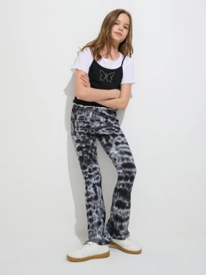Obrázek produktu Sinsay - Legíny flare s tie-dye vzorem - černá