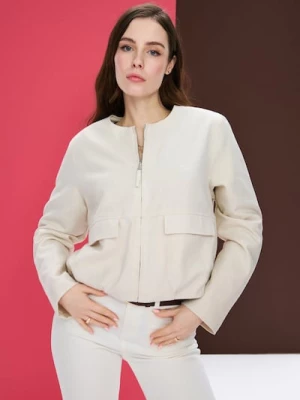 Obrázek produktu Sinsay - Lehká bomber bunda s příměsí viskózy a lnu - béžová