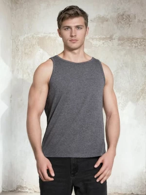 Obrázek produktu Sinsay - Melírovaný tank top s kulatým výstřihem - šedá