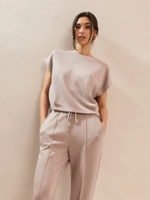 Obrázek produktu Sinsay - Mikina bez rukávů soft touch s příměsí viskózy - krémová