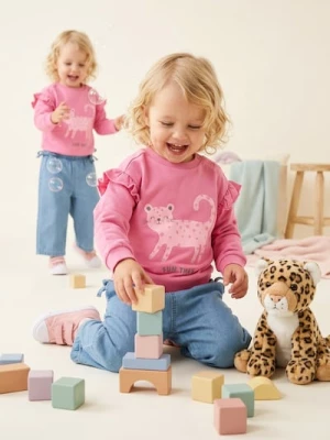 Obrázek produktu Sinsay - Mikina crewneck s potiskem kočky - růžová
