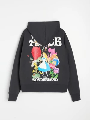 Obrázek produktu Sinsay - Mikina s kapucí a potiskem na zádech Alice in Wonderland - šedá