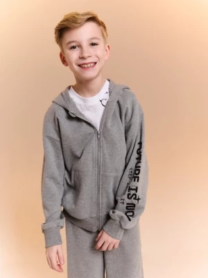 Obrázek produktu Sinsay - Oversize mikina na zip s kapucí - šedá