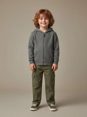Obrázek produktu Sinsay - Oversize mikina na zip s kapucí - šedá