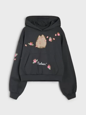 Obrázek produktu Sinsay - Oversized mikina s kapucí s potiskem Pusheen the Cat - šedá