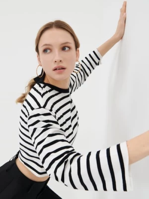 Obrázek produktu Sinsay - Pruhovaný crop top - černá