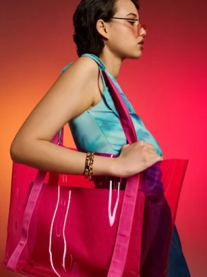 Obrázek produktu Sinsay - Shopper taška s kosmetickou taštičkou - fuchsiová