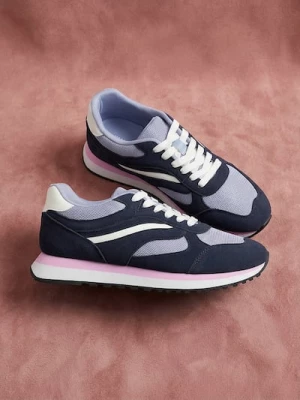 Obrázek produktu Sinsay - Sneakersy s prvky z imitace semiše - námořnická modrá