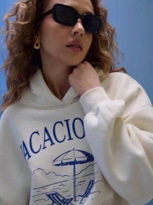 Obrázek produktu Sinsay - Tepláková mikina hoodie s potiskem "Vacaciones" - béžová