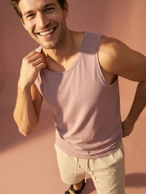 Obrázek produktu Sinsay - Tričko bez rukávů s příměsí viskózy - pastelová růžová