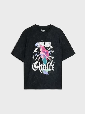 Obrázek produktu Sinsay - Tričko oversize s potiskem Disney Princess Ariel - černá