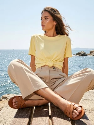 Obrázek produktu Sinsay - Tričko zavazované v pase - yellow jeans