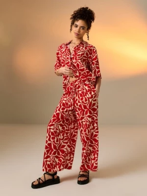 Obrázek produktu Sinsay - Viskózové kalhoty culottes - červená
