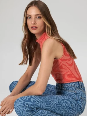 Obrázek produktu Sinsay - Vzorovaný crop top - oranžová