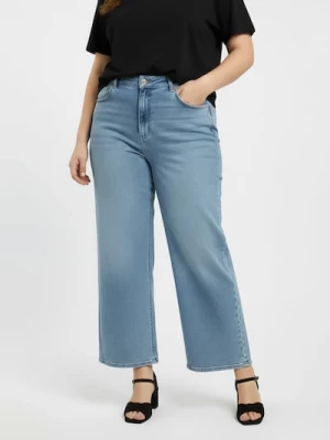 Obrázek produktu Sinsay - Wide leg džíny s opraným efektem Plus size - modrá