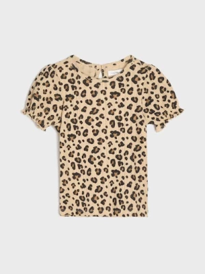 Obrázek produktu Sinsay - Žebrované tričko s leopardím vzorem - vícebarevná