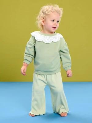Obrázek produktu Sinsay - Žebrované wide leg kalhoty - zelená