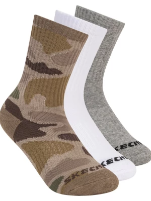 Obrázek produktu Skechers Chlapci 3 Pack Boys' Crew Camo ponožky v Terénní, Velikost Poloviční