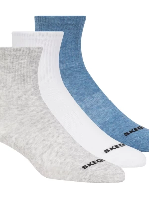 Obrázek produktu Skechers Chlapci 3 Pack Boys' Crew Cotton ponožky v Šedá/Modrý, Velikost Poloviční