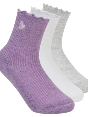 Obrázek produktu Skechers Dívky 3 Pack Děti Ankle Lettuce ponožky v Fialový, Velikost Malý