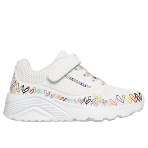 Obrázek produktu Skechers Dívky JGoldcrown: UNO Lite - Heart Craze Shoes v Bílá, Pratelné v pračce
