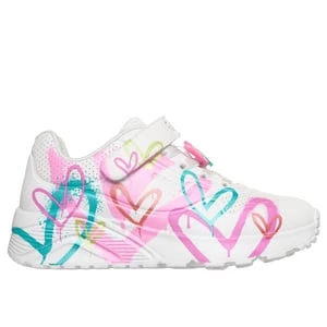 Obrázek produktu Skechers Dívky JGoldcrown: UNO Lite - Heart Status Shoes v Bílá, Pratelné v pračce