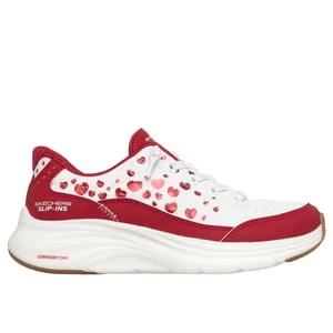 Obrázek produktu Skechers Dívky Slip-ins: Contour Foam - Cozy Fit Heartclub Shoes v Bílý/Červené, Pratelné v pračce