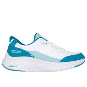 Obrázek produktu Skechers Dívky Slip-ins: Contour Foam - Cozy Fit Shoes v Bílá/Tyrkysová, Velikost 32, Pratelné v pračce