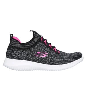 Obrázek produktu Skechers Dívky Ultra Flex - Bright Horizon Slip-On Shoes v Černá/Sytě Růžová, Velikost 32