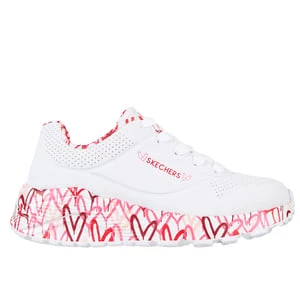 Obrázek produktu Skechers Dívky x JGoldcrown: UNO Lite - Lovely Luv Shoes v Bílý/Červené/Růžový