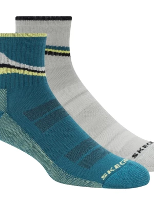 Obrázek produktu Skechers Muži 2 Pack Men's Quarter Trail ponožky v Modrozelená/Vícebarevné, Velikost Velký