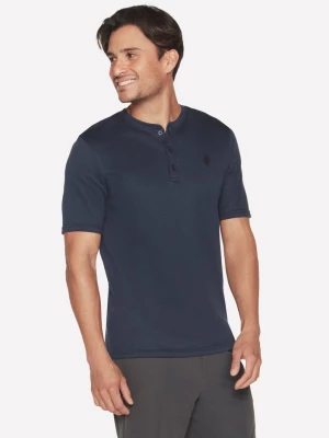 Obrázek produktu Skechers Muži GOKNIT Pique Short Sleeve Henley v Tmave Modrá, Velikost Malý