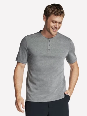 Obrázek produktu Skechers Muži Off Duty Short Sleeve Henley v Sedá Uhlíková, Velikost Malý