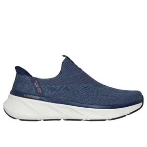 Obrázek produktu Skechers Muži Slip-ins Relaxed Fit: Edgeride - Commissioner Shoes v Tmave Modrá/Oranzový, Vegan, Pratelné v pračce