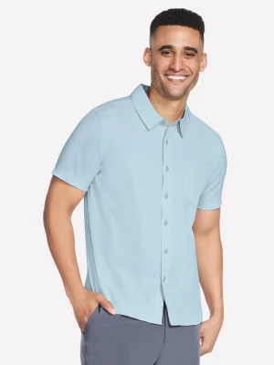 Obrázek produktu Skechers Muži The GO WALK Air Short Sleeve Shirt v Bílý/Modrý, Velikost Malý